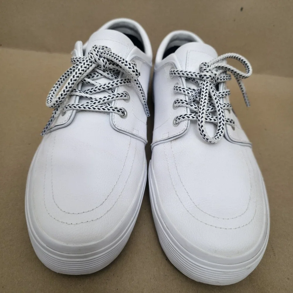 Polo Ralph Lauren Sz 10.5 D Faxon Low Mens White Athletic Leather Shoes Sneakers